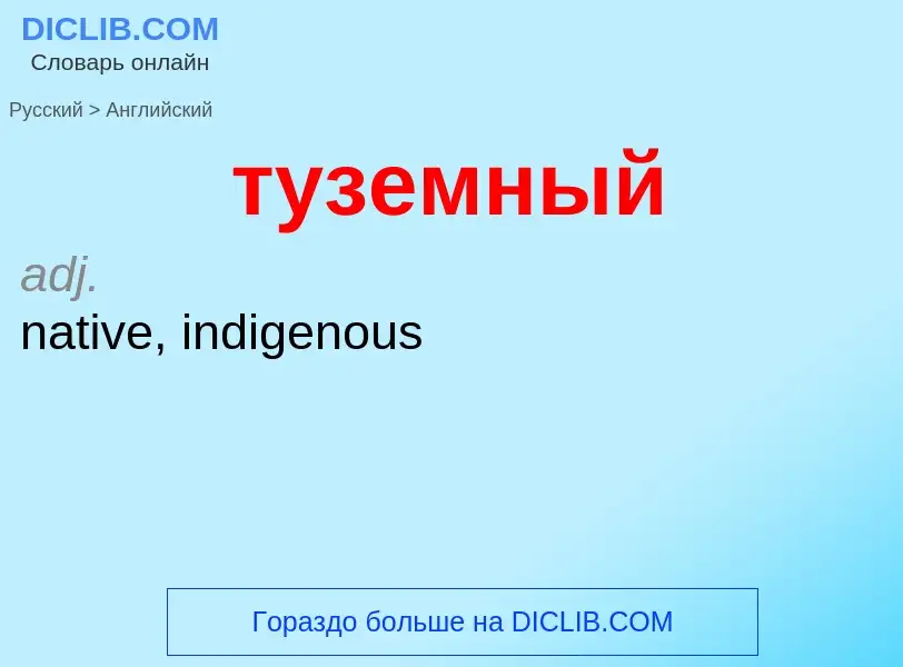 Как переводится туземный на Английский язык