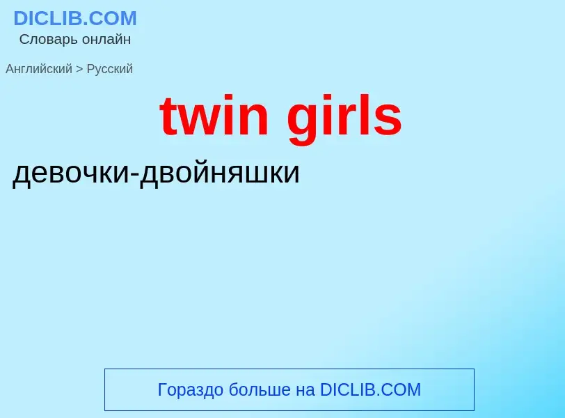 Как переводится twin girls на Русский язык