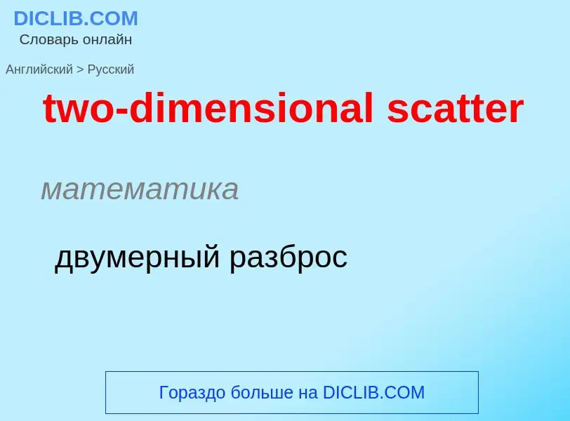 Как переводится two-dimensional scatter на Русский язык