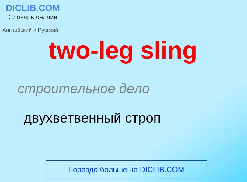 Как переводится two-leg sling на Русский язык