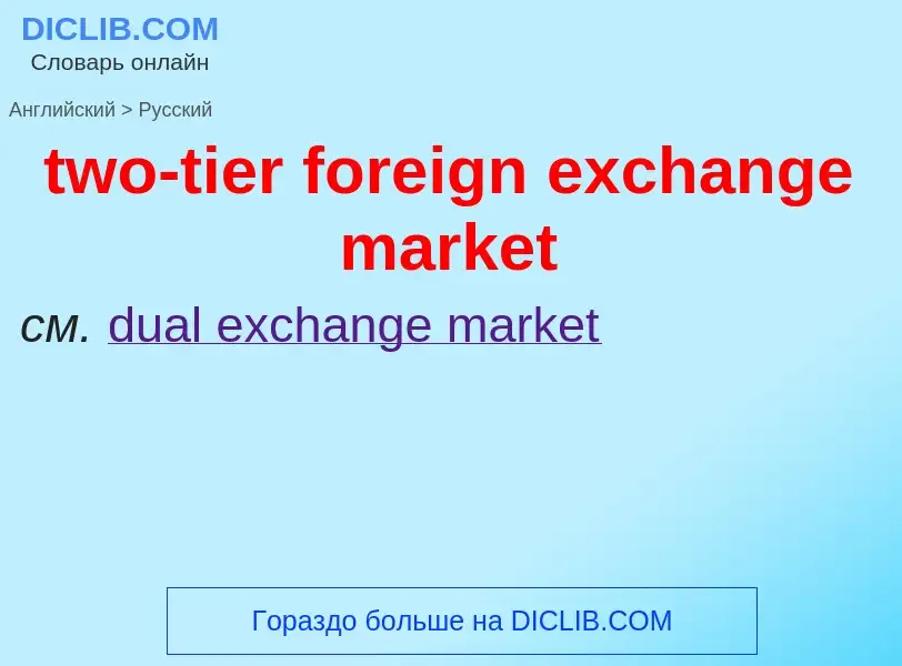 What is the Russian for two-tier foreign exchange market? Translation of &#39two-tier foreign exchan