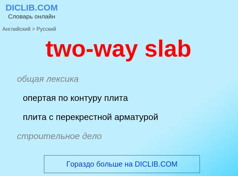 Как переводится two-way slab на Русский язык