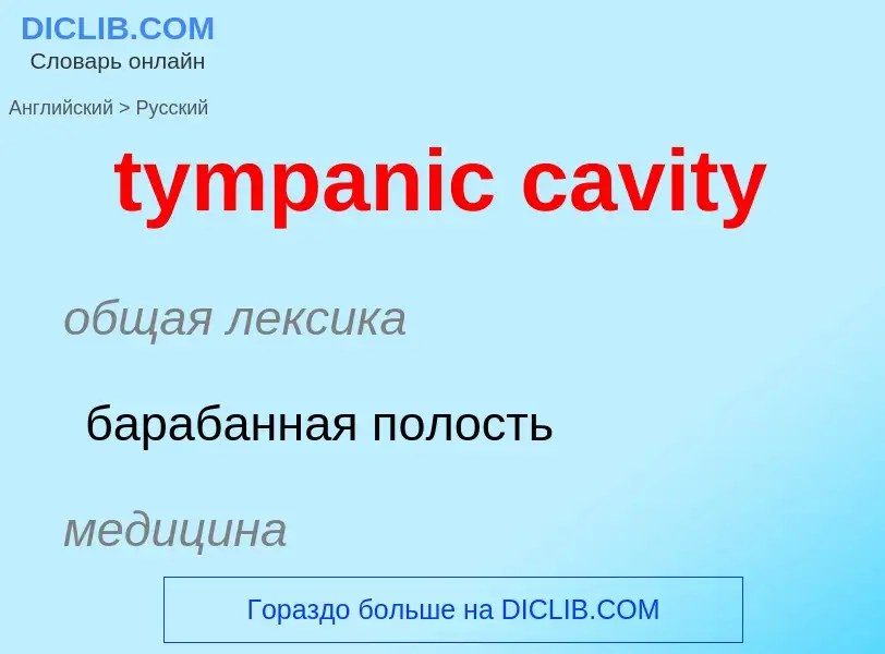 Μετάφραση του &#39tympanic cavity&#39 σε Ρωσικά