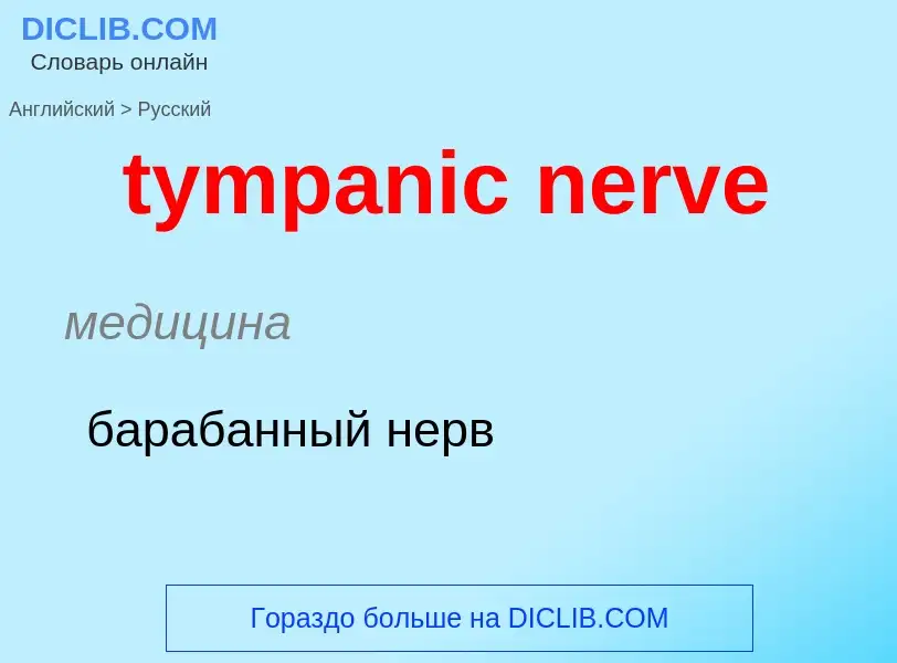 Μετάφραση του &#39tympanic nerve&#39 σε Ρωσικά