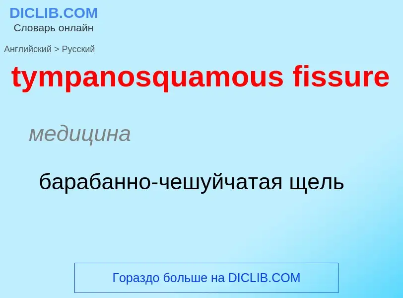 Μετάφραση του &#39tympanosquamous fissure&#39 σε Ρωσικά