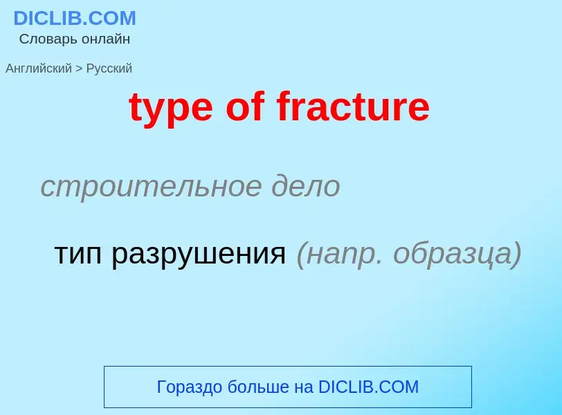 Traduzione di &#39type of fracture&#39 in Russo