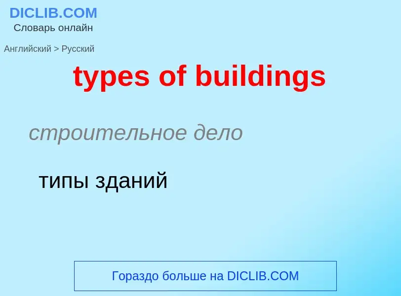 Traduzione di &#39types of buildings&#39 in Russo