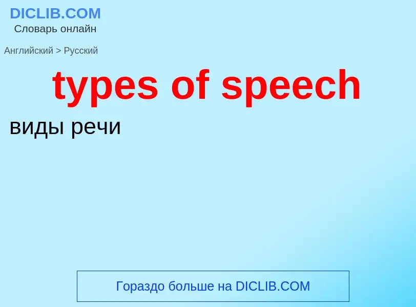 Μετάφραση του &#39types of speech&#39 σε Ρωσικά