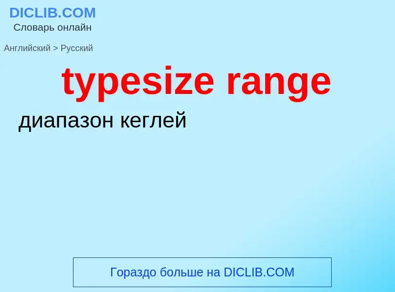 Как переводится typesize range на Русский язык