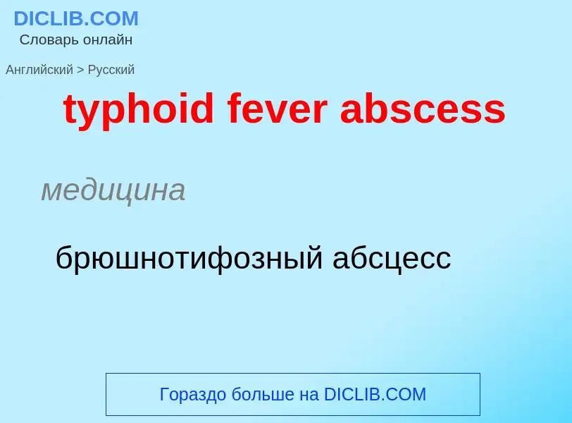 Übersetzung von &#39typhoid fever abscess&#39 in Russisch