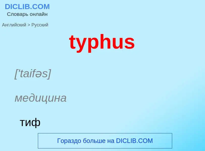 Μετάφραση του &#39typhus&#39 σε Ρωσικά