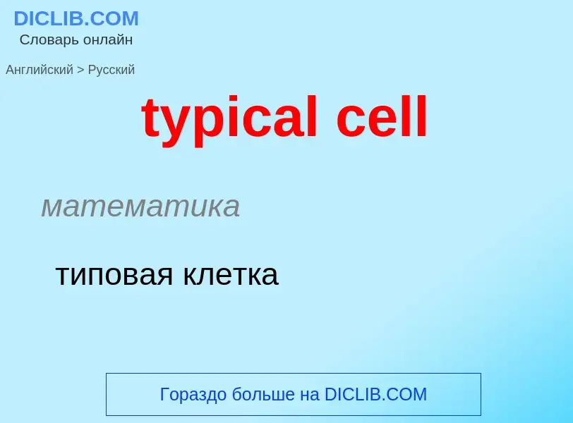 Как переводится typical cell на Русский язык