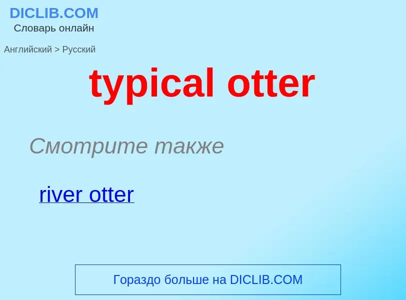 ¿Cómo se dice typical otter en Ruso? Traducción de &#39typical otter&#39 al Ruso