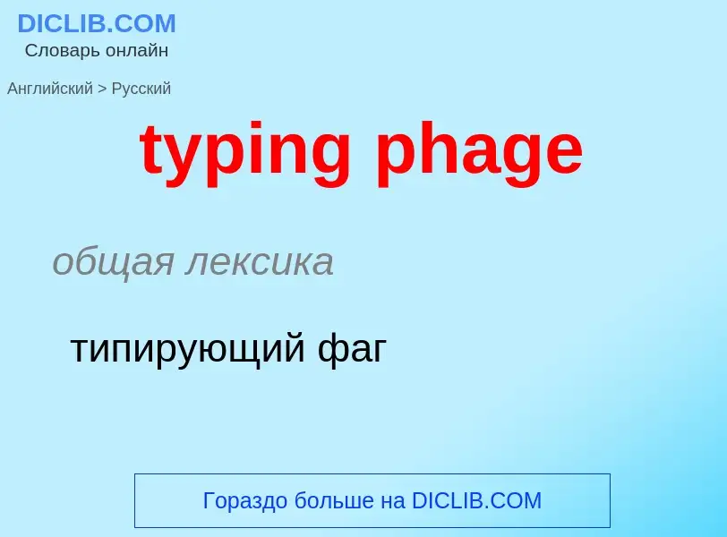 ¿Cómo se dice typing phage en Ruso? Traducción de &#39typing phage&#39 al Ruso