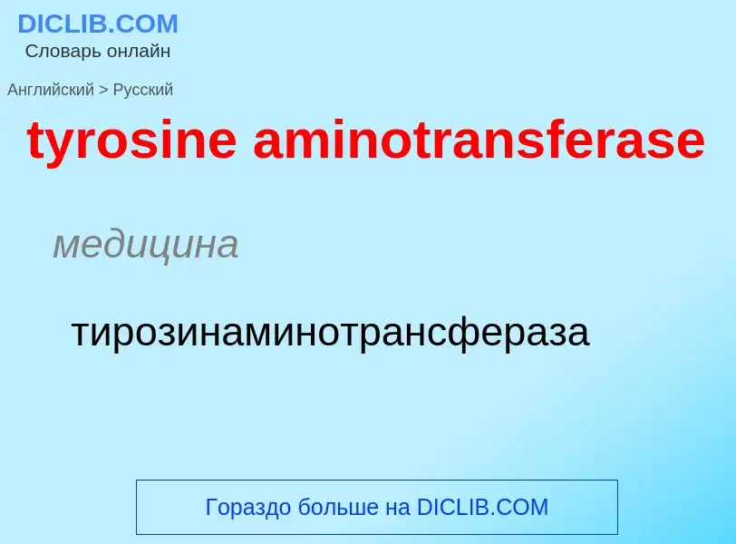 ¿Cómo se dice tyrosine aminotransferase en Ruso? Traducción de &#39tyrosine aminotransferase&#39 al 