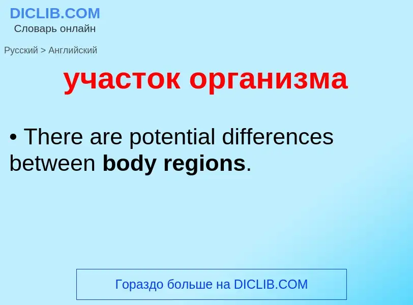 Μετάφραση του &#39участок организма&#39 σε Αγγλικά