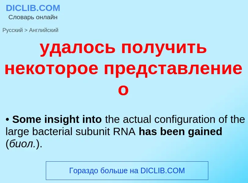 Как переводится удалось получить некоторое представление о на Английский язык