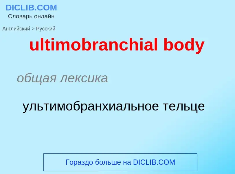 Μετάφραση του &#39ultimobranchial body&#39 σε Ρωσικά