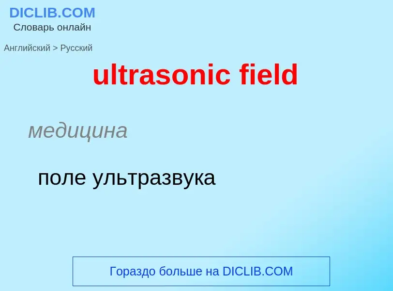 Μετάφραση του &#39ultrasonic field&#39 σε Ρωσικά