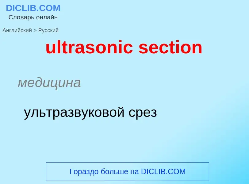 Μετάφραση του &#39ultrasonic section&#39 σε Ρωσικά