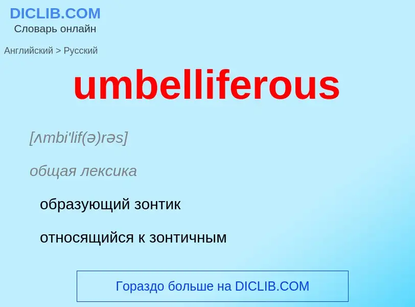 Μετάφραση του &#39umbelliferous&#39 σε Ρωσικά