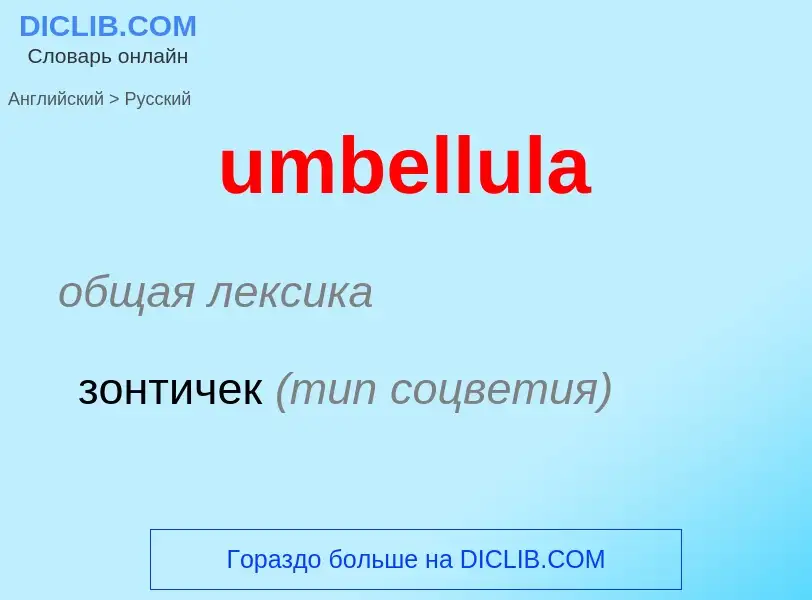 Μετάφραση του &#39umbellula&#39 σε Ρωσικά