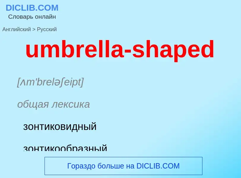 Μετάφραση του &#39umbrella-shaped&#39 σε Ρωσικά