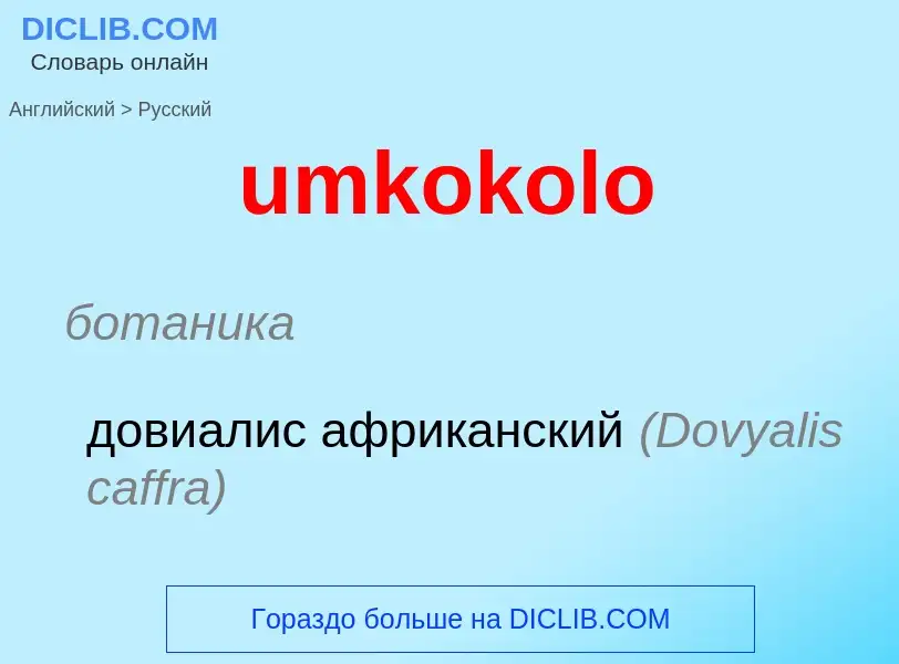 Μετάφραση του &#39umkokolo&#39 σε Ρωσικά