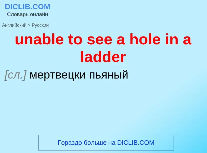 Μετάφραση του &#39unable to see a hole in a ladder&#39 σε Ρωσικά