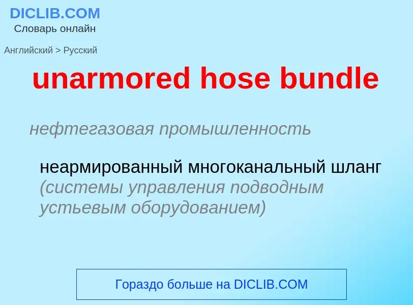 Μετάφραση του &#39unarmored hose bundle&#39 σε Ρωσικά