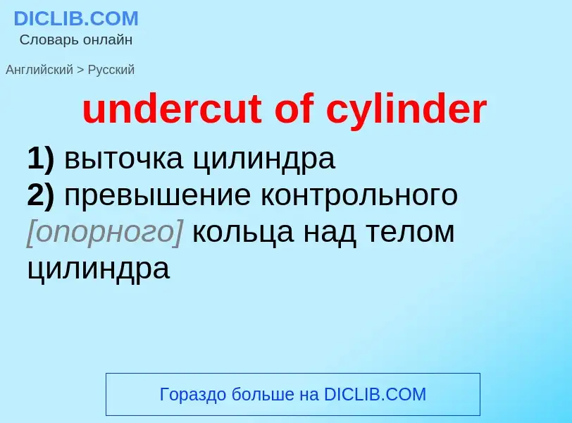 Как переводится undercut of cylinder на Русский язык