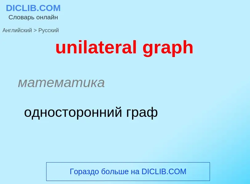 Как переводится unilateral graph на Русский язык