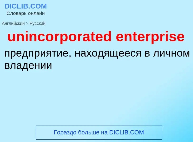 Como se diz unincorporated enterprise em Russo? Tradução de &#39unincorporated enterprise&#39 em Rus