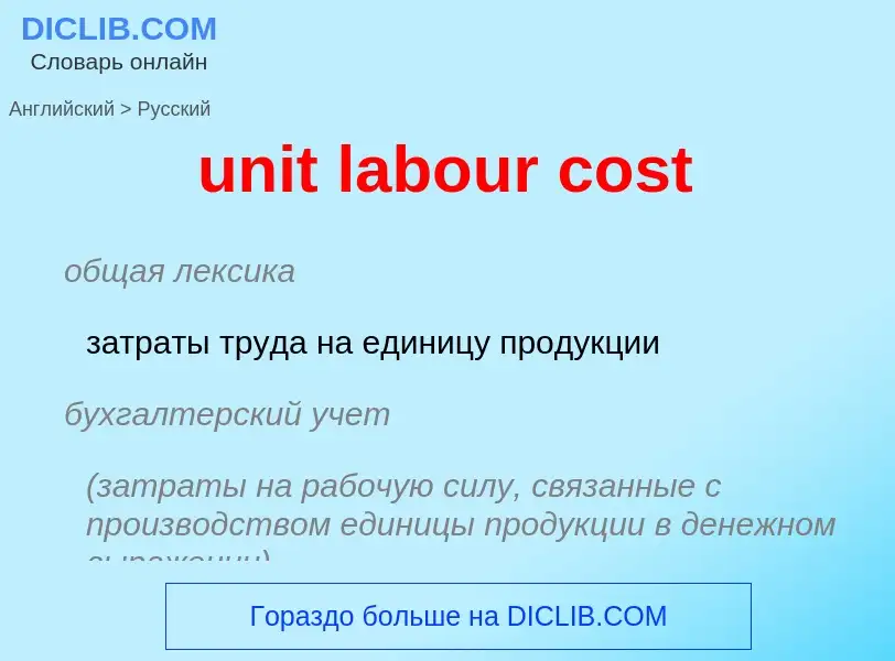 Как переводится unit labour cost на Русский язык