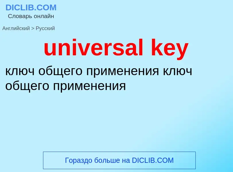 What is the Russian for universal key? Translation of &#39universal key&#39 to Russian