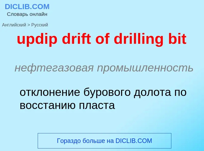 Vertaling van &#39updip drift of drilling bit&#39 naar Russisch