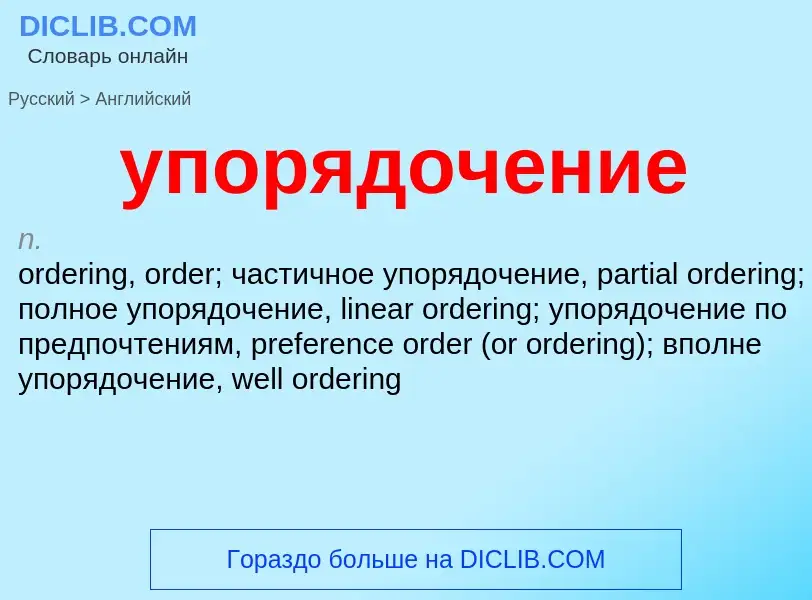 Как переводится упорядочение на Английский язык