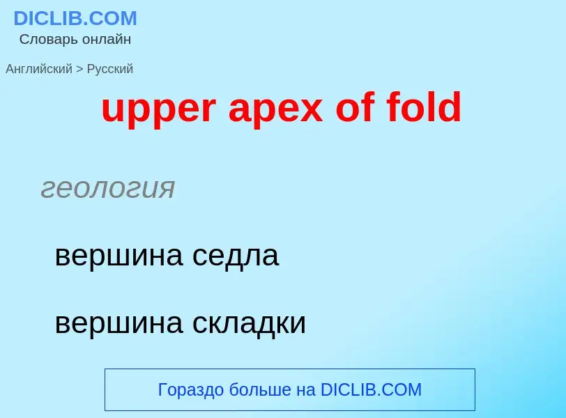 Как переводится upper apex of fold на Русский язык