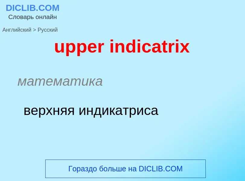 Как переводится upper indicatrix на Русский язык