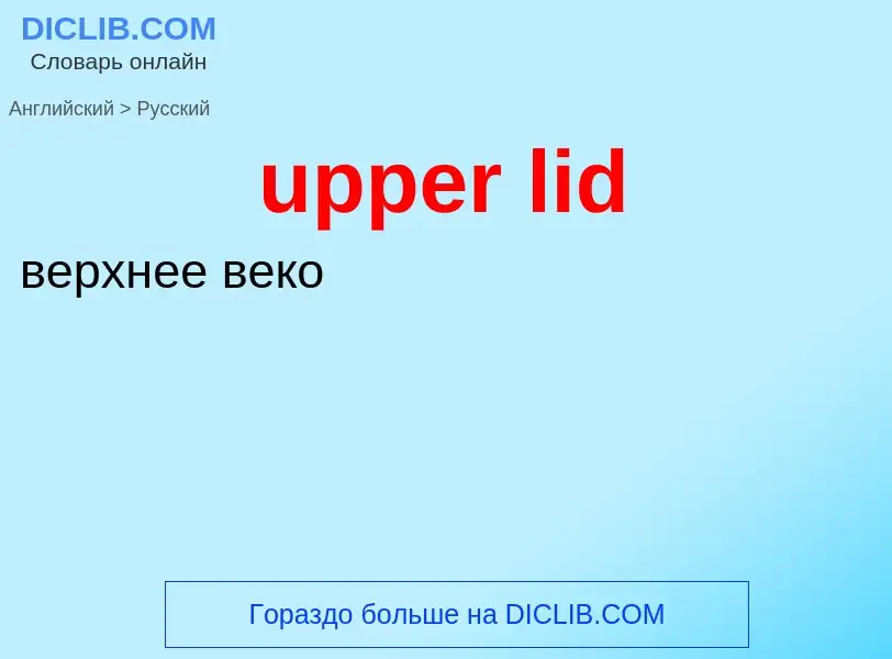 Как переводится upper lid на Русский язык