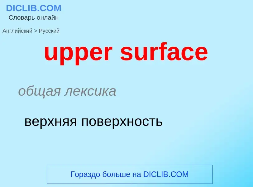 Как переводится upper surface на Русский язык