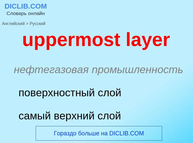 Как переводится uppermost layer на Русский язык