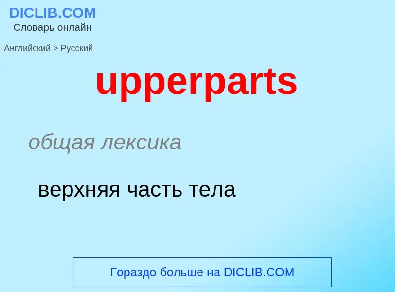 Как переводится upperparts на Русский язык