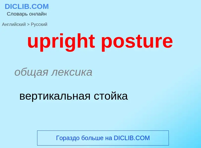 Как переводится upright posture на Русский язык