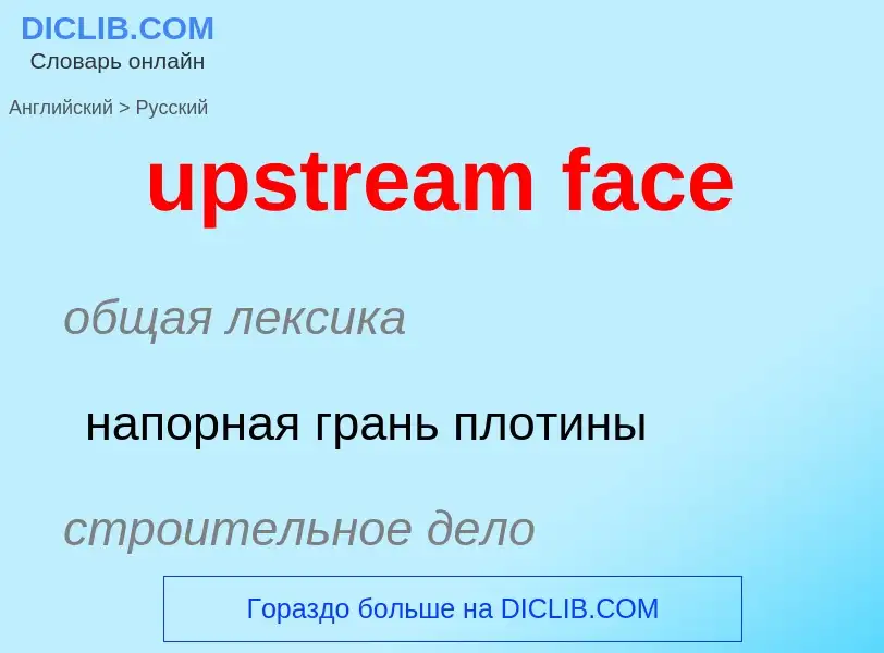 Как переводится upstream face на Русский язык