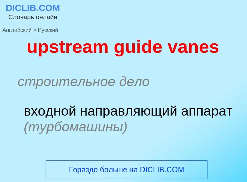 Как переводится upstream guide vanes на Русский язык