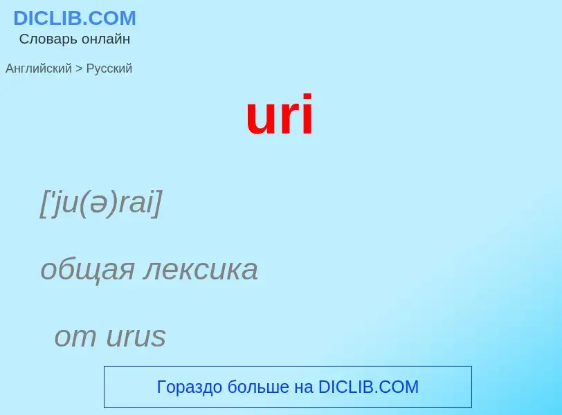 Как переводится uri на Русский язык