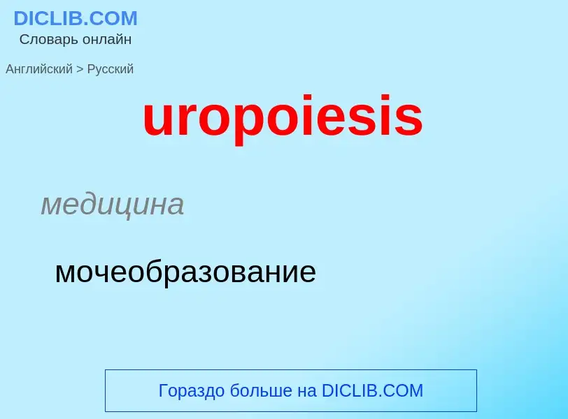 Как переводится uropoiesis на Русский язык