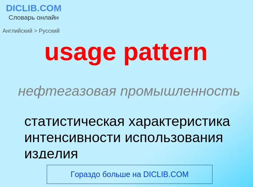 What is the Russian for usage pattern? Translation of &#39usage pattern&#39 to Russian