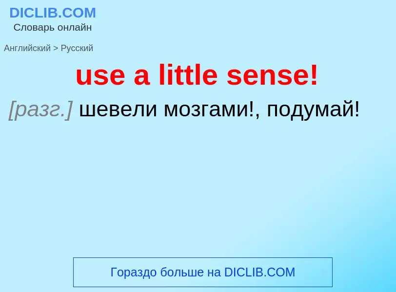 Übersetzung von &#39use a little sense!&#39 in Russisch